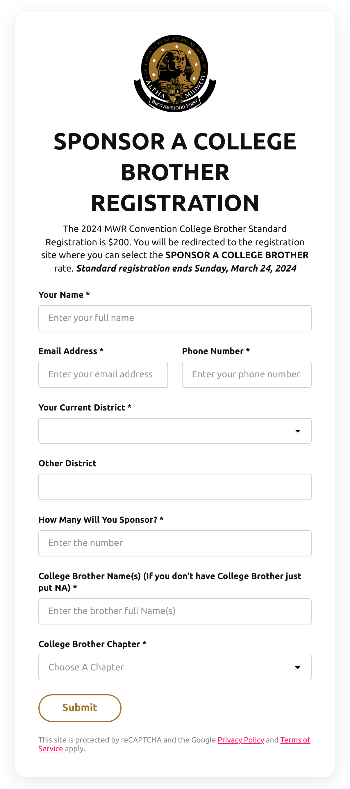 Sponsor a College Brother