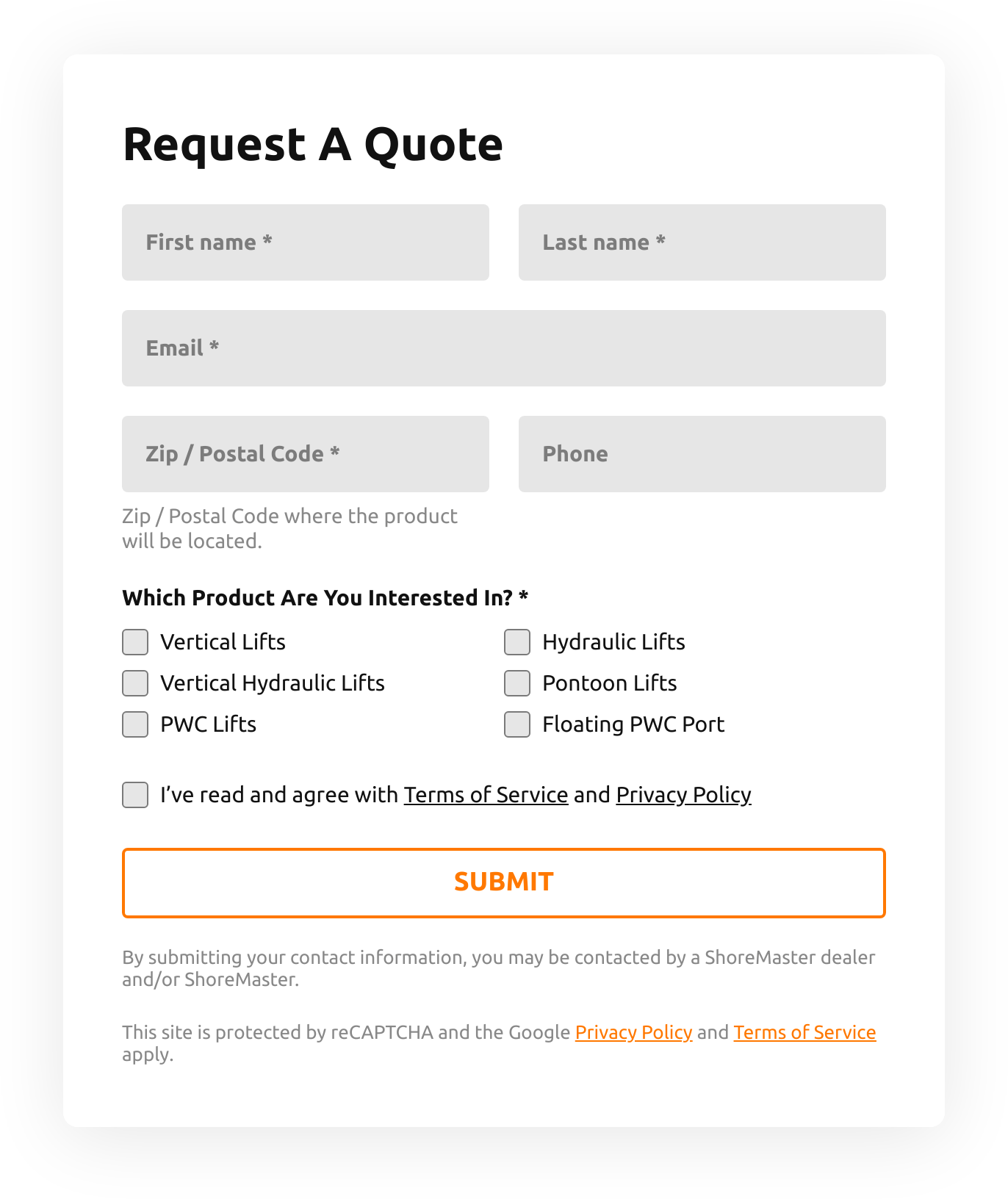 Request a Quote Button