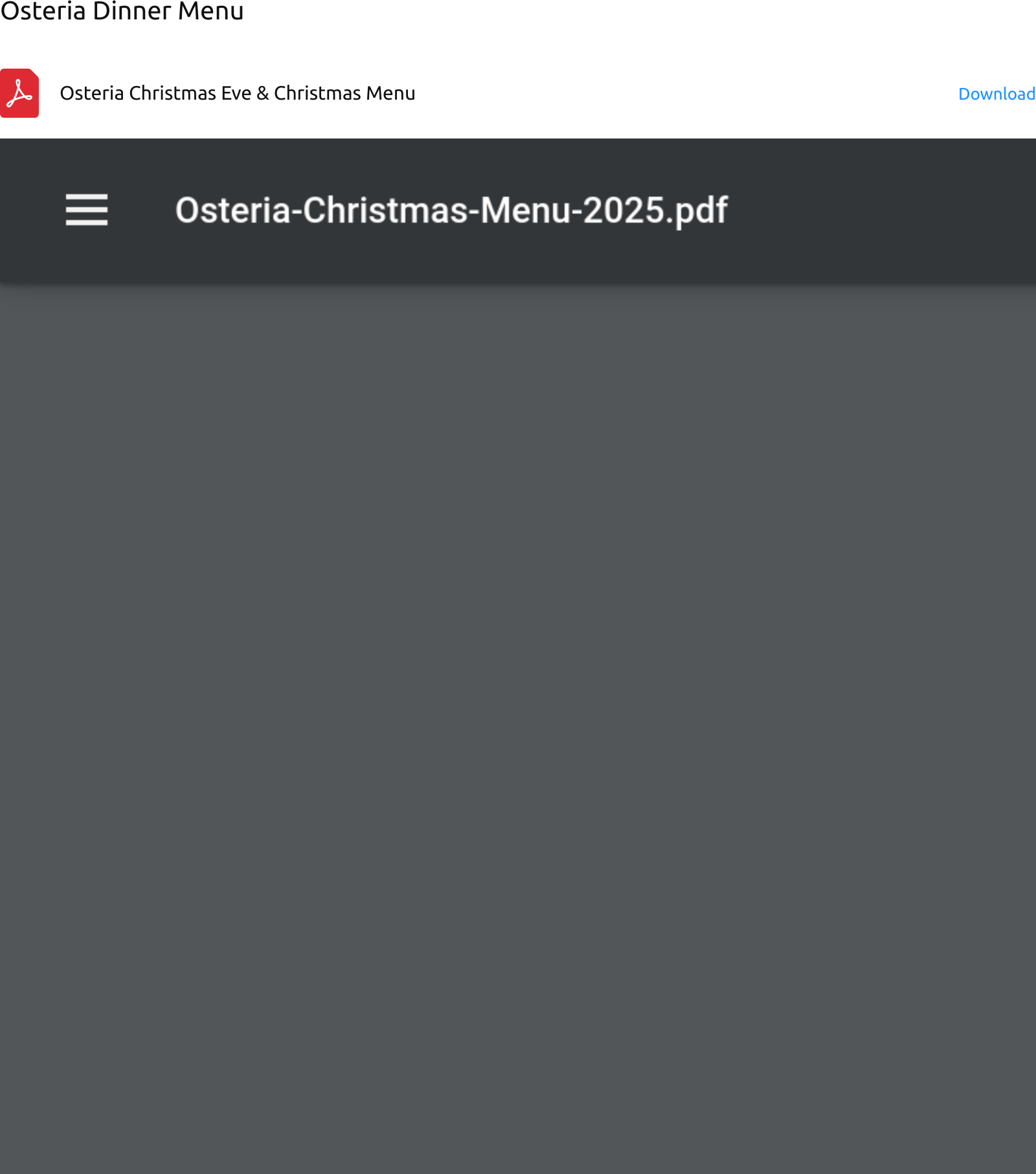 Fat Duck Christmas Menu 2025